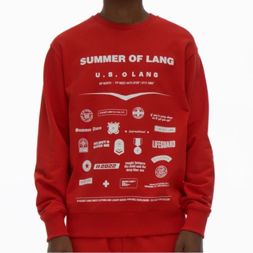 HELMUT LANG Red Sweatshirt
